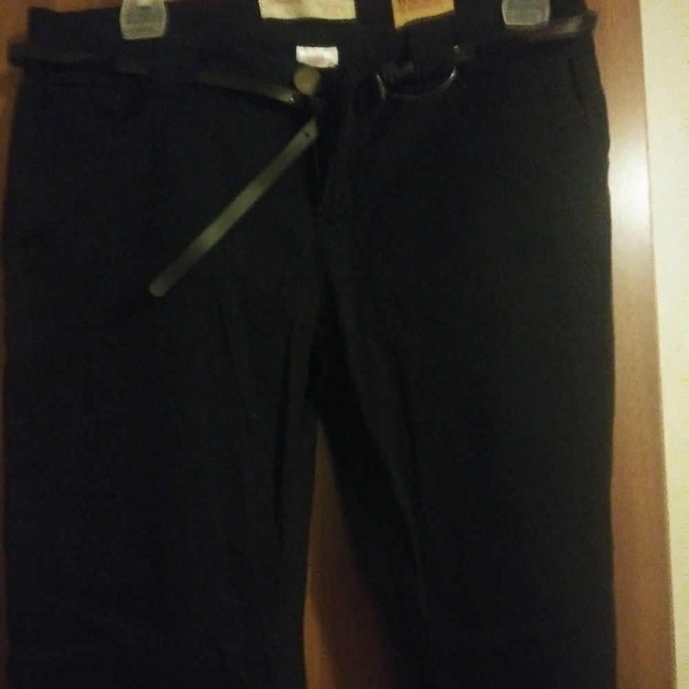 Black pants with a black belt
